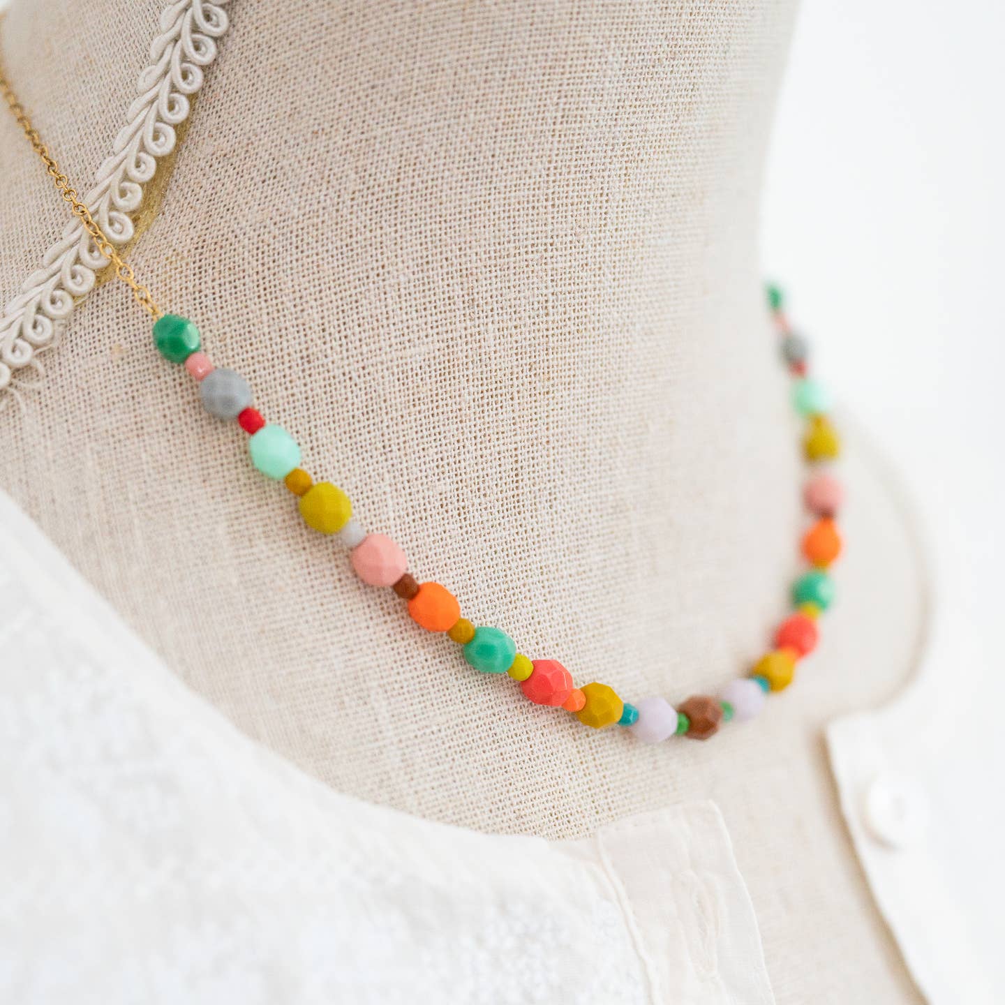 Colorful Beaded Statement Necklace