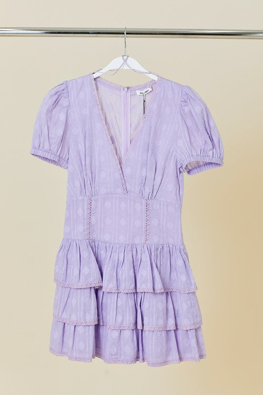 Flounce Romper Dress in Lavender