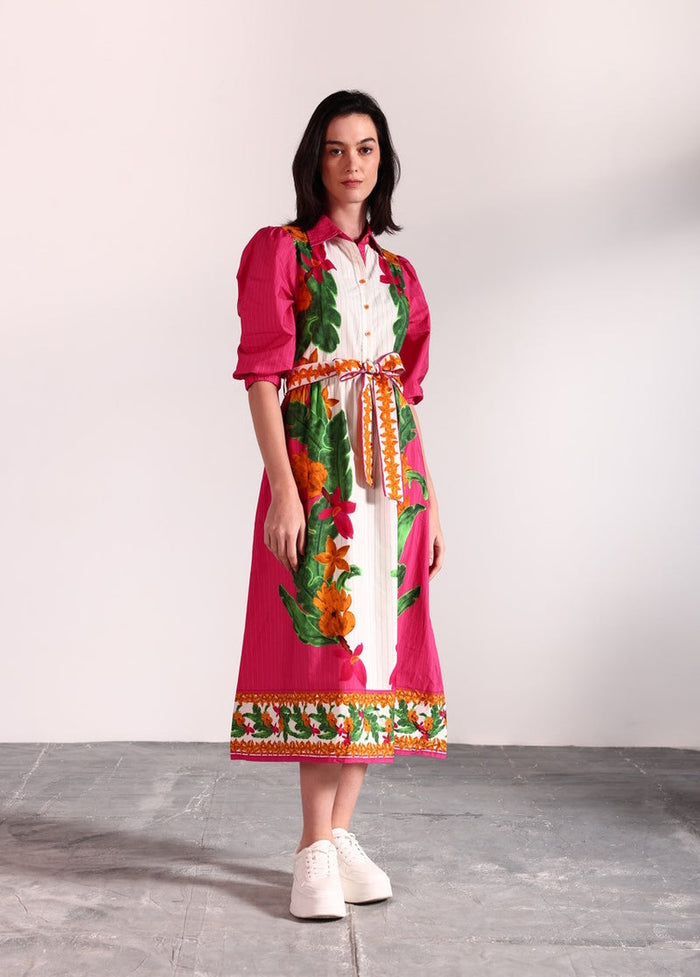 Remi Dress in Striped Bananas