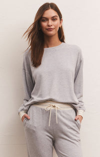 Z Supply Extra Cozy Sweatshirt in Heather Grey