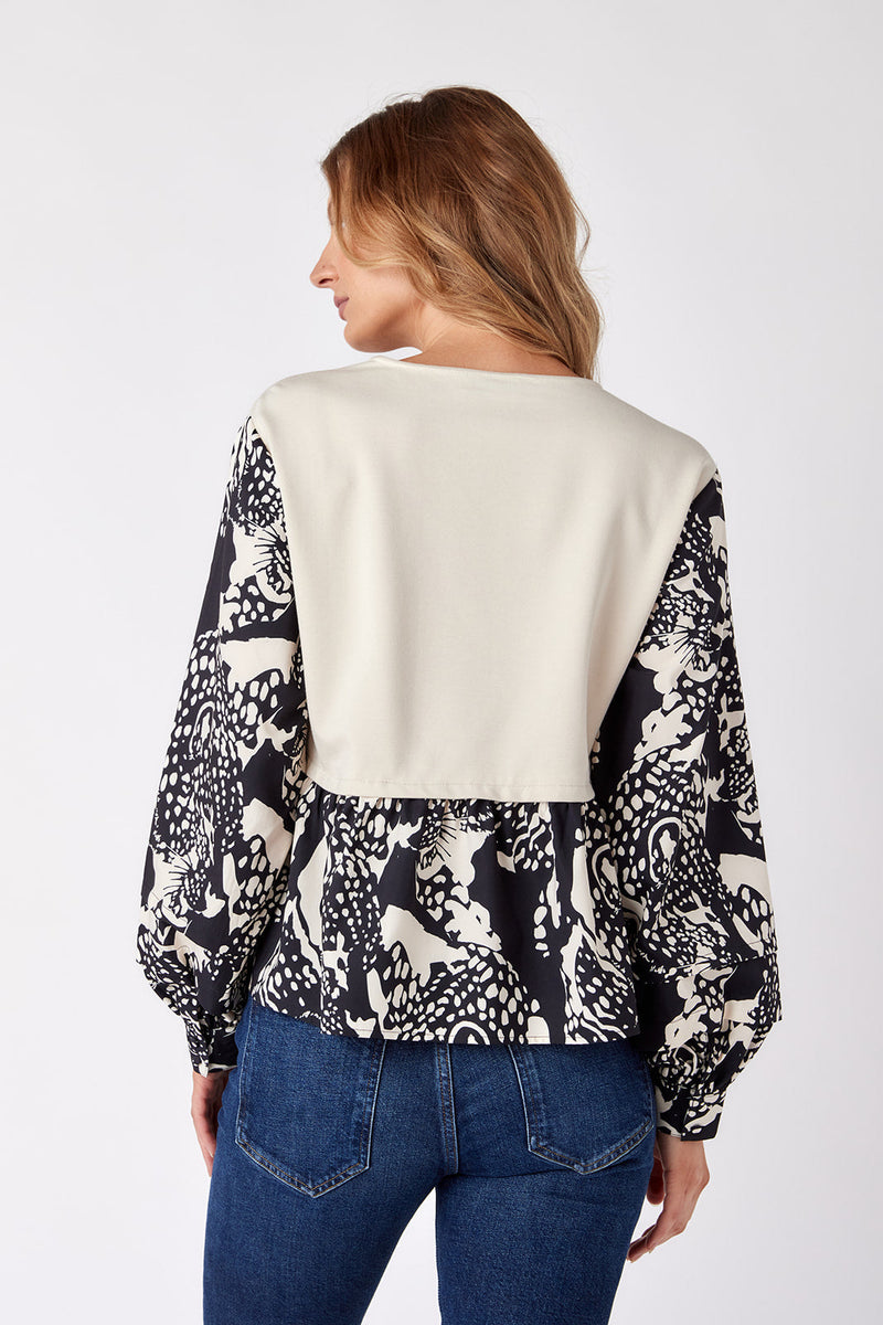 Crosby Asher Top in BW Leopard