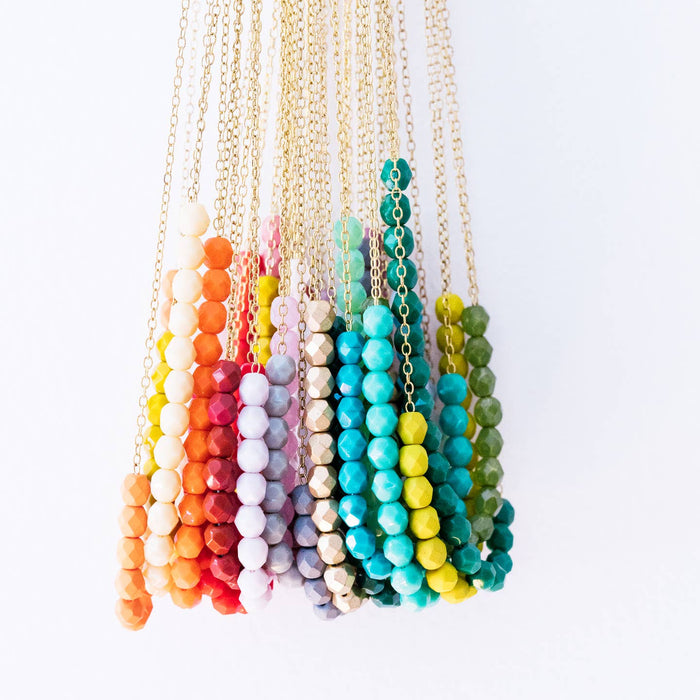 Beaded Glass Layering Necklace 18"