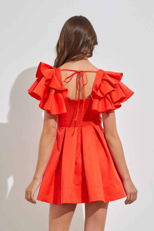 A-Line Mini Dress in Poppy Red