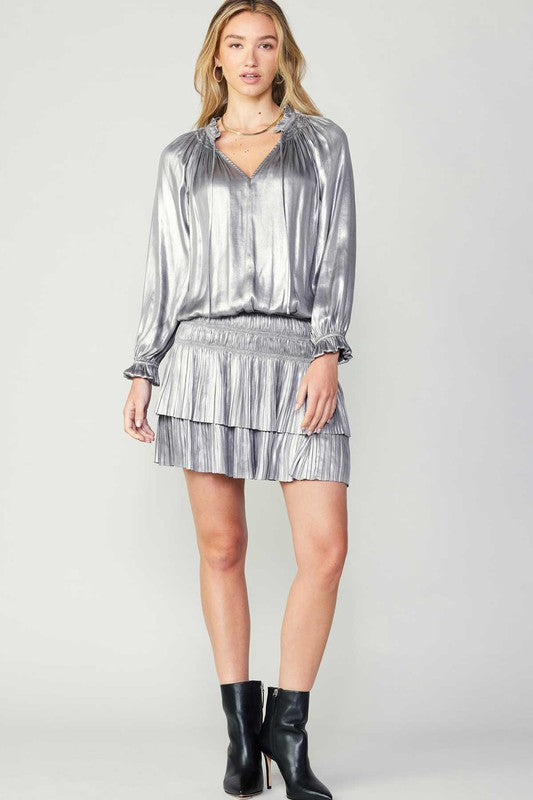 Laura Dress in Metallic Silver