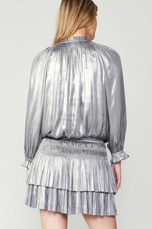 Laura Dress in Metallic Silver
