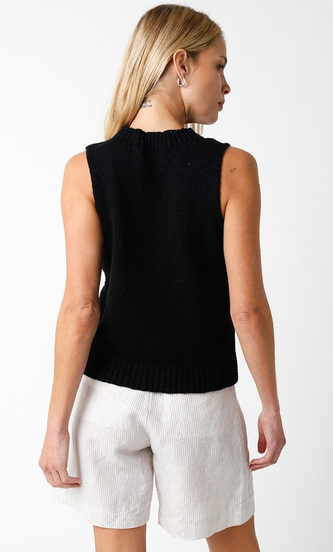 Brooke Sweater Top in Black