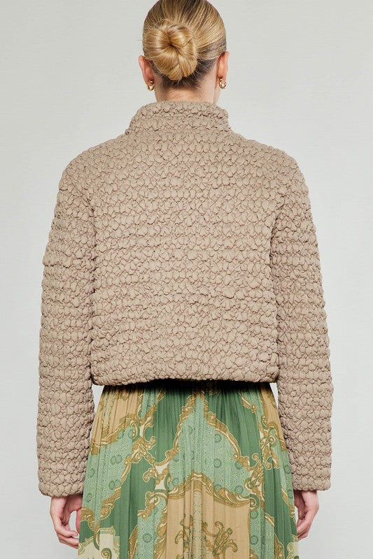 Ellen Long Sleeve Quilting Jacket in Taupe