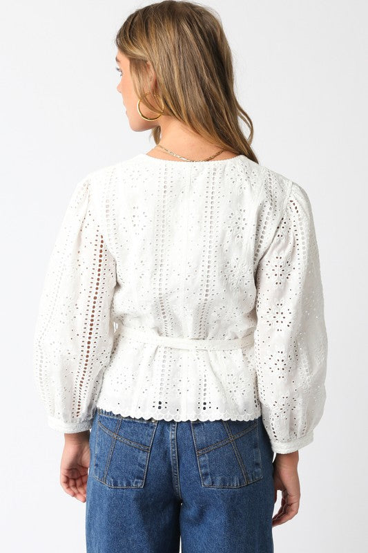 Aspen Eyelet Top in Ivory
