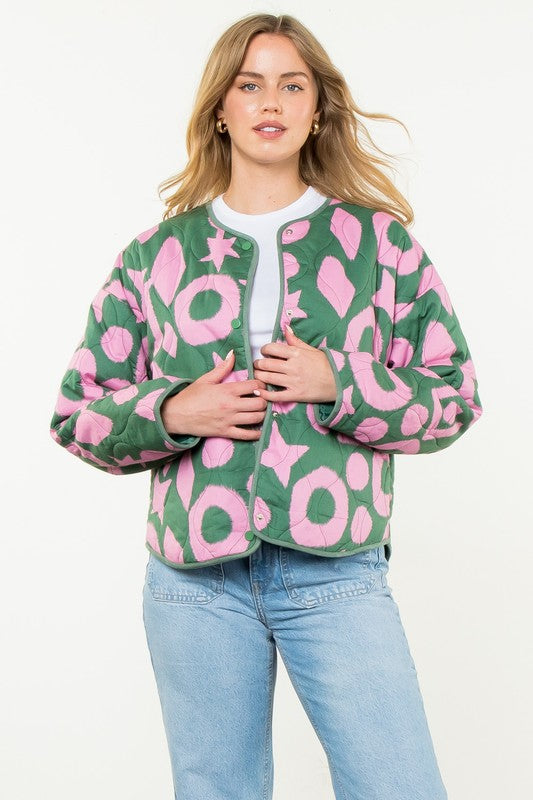 Lily Quilted Jacket in Green