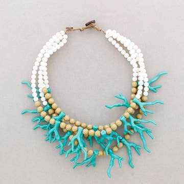 4 Strand Coral Ball Necklace