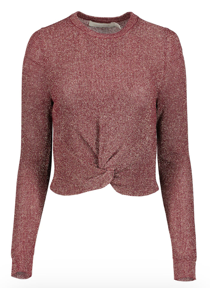 Bonita Lurex Twist Front Top in Bordeaux