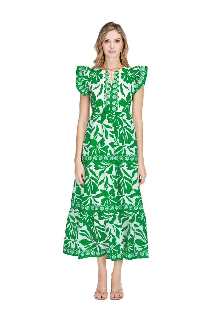 Ruffles Tiered Maxi in Emerald Moments