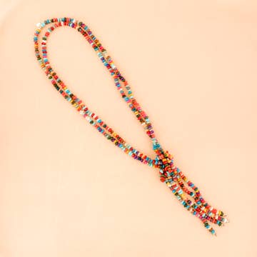 Multicolor Beaded Lariat Necklace