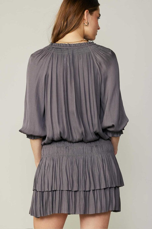 Laura Dress in Taupe Grey