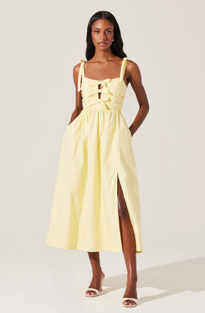 Astr The Label Helia Dress in Lemon