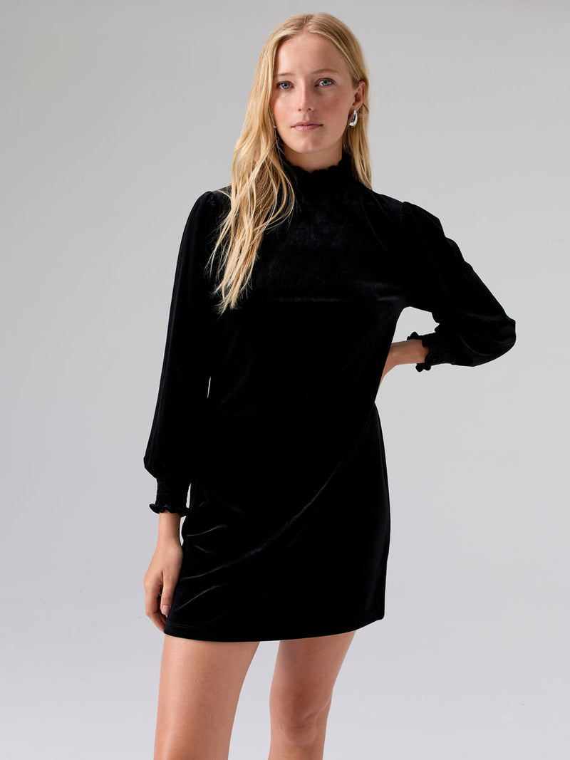 Lost and Love Velvet Dress in Black