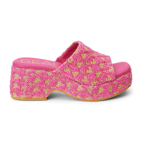 Cruz Platform Sandal in Hot Pink