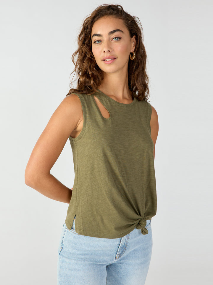 Sanctuary Love Me Knot Top in Mossy Green
