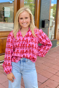 Lucy Top in Red/Pink