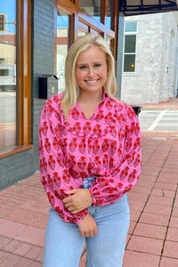 Lucy Top in Red/Pink