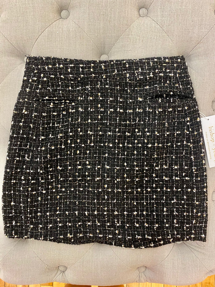 Celeste Mini Skirt in Black Tweed