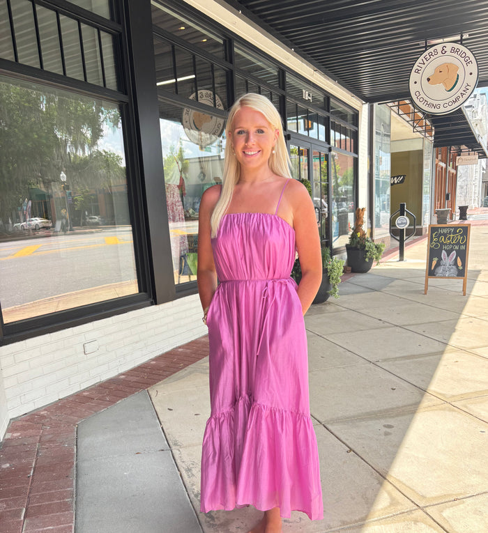 Astr The Label Elisha Dress in Magenta