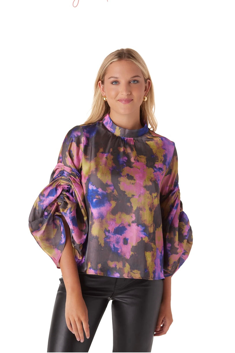 CROSBY Sibyl Blouse in Blurred Floral
