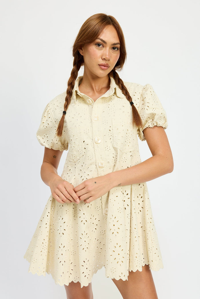Paris Mini Dress in Ivory