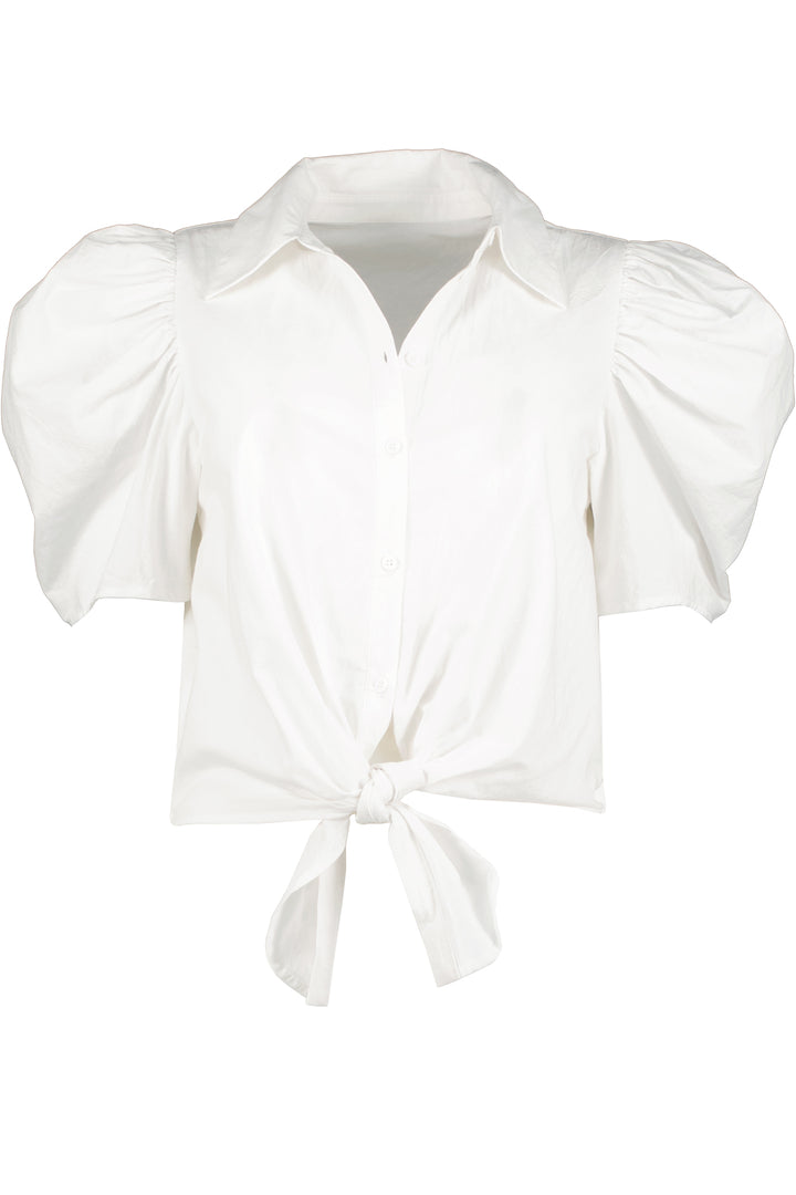 Rosetta Tie Front Top in White