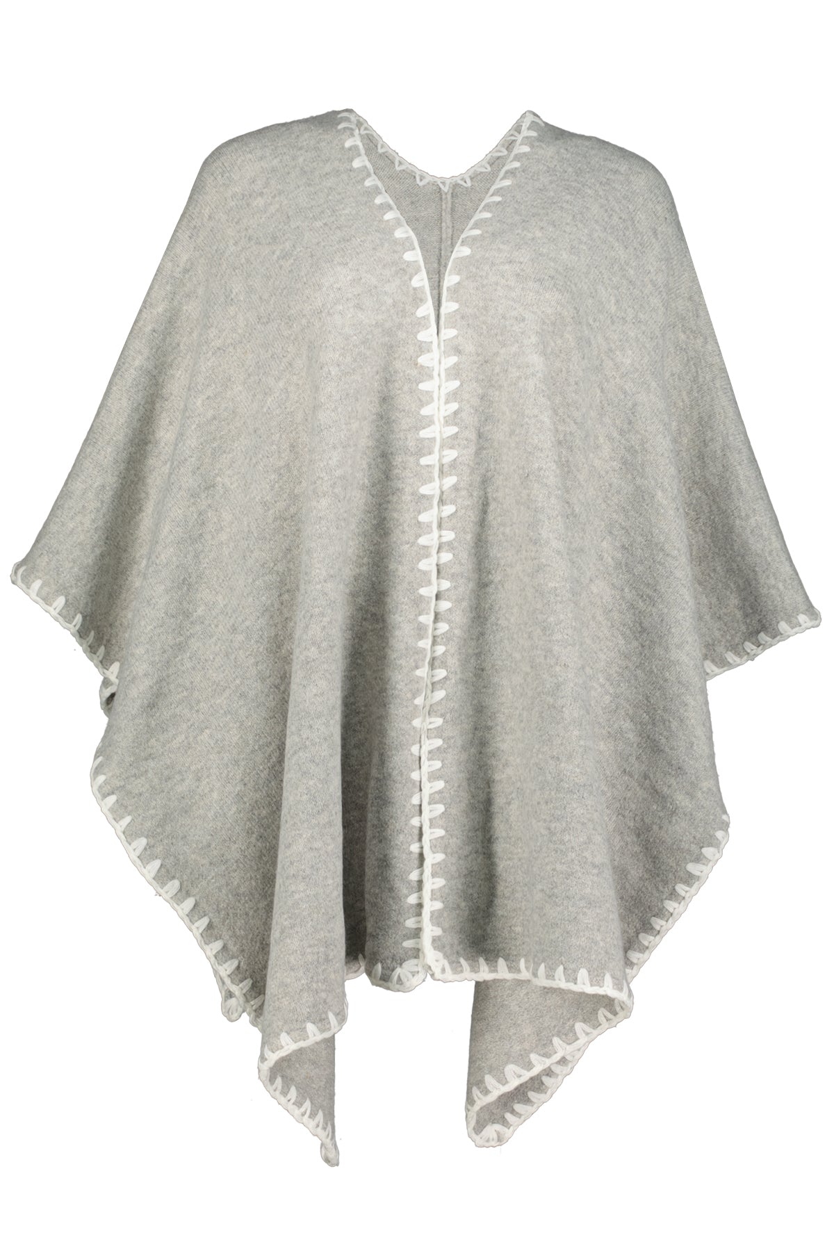 Whipstitch Shawl in Heather Grey- One Size