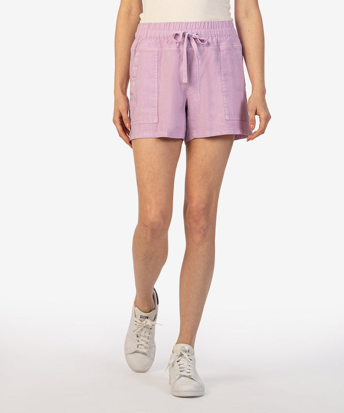 Christina Linen Shorts in Lavender