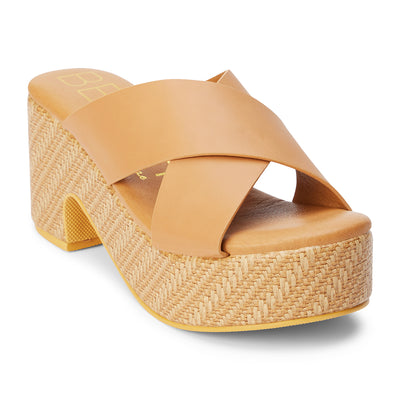 Nellie Platform Sandal in Tan