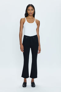 Lennon High Rise Boot Crop Jeans in Noir