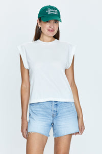 Pistola Marina Wide Shoulder Muscle Tee in White