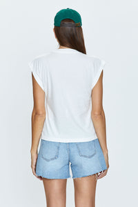 Pistola Marina Wide Shoulder Muscle Tee in White