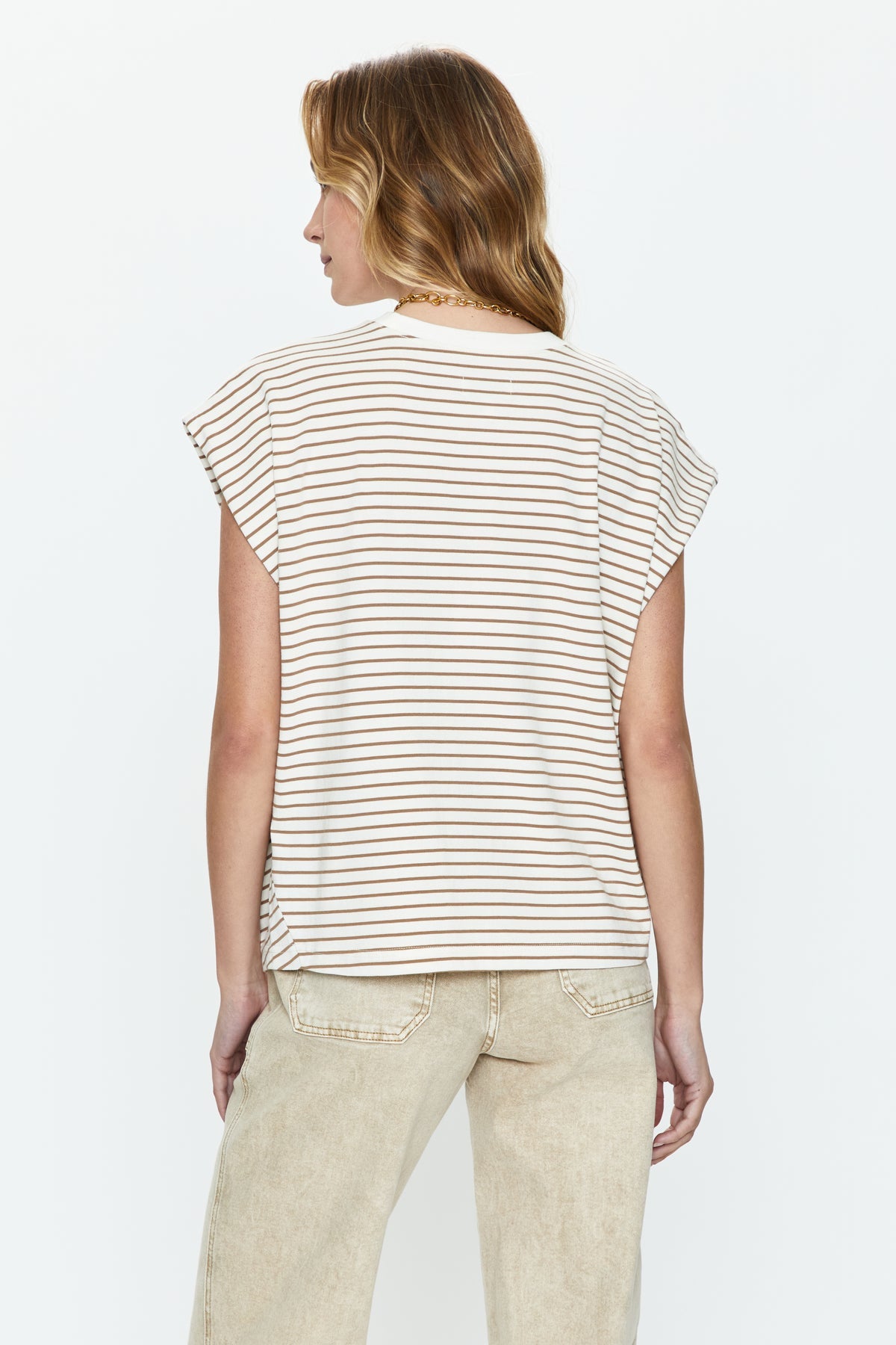 Pistola Trina Muscle Tee in Sable Stripe