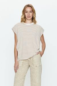 Pistola Trina Muscle Tee in Sable Stripe