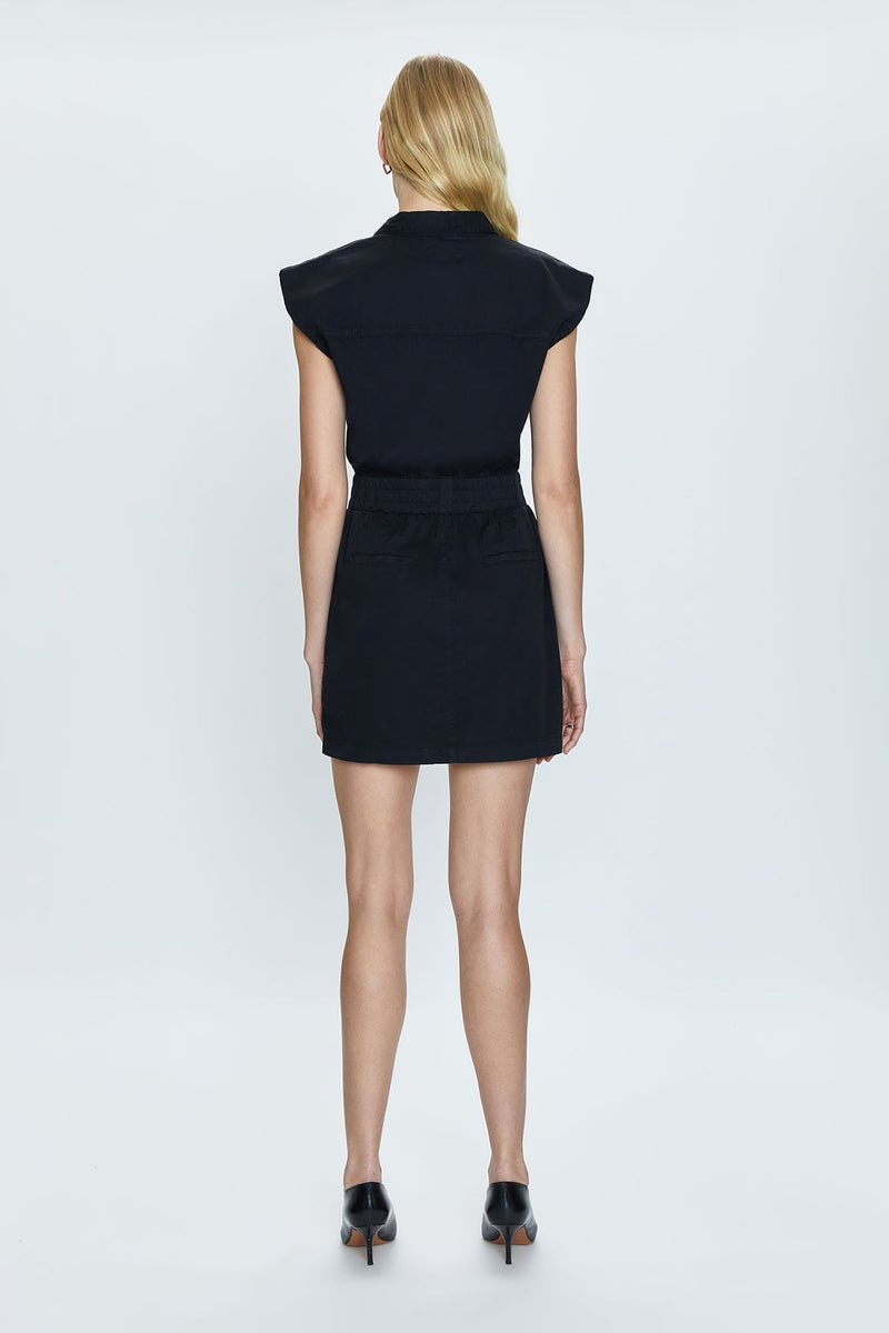 Pistola Rosie Cinched Waist Mini Dress in Fade to Black