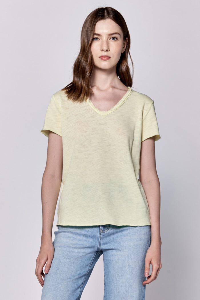 Vanya Top in Pale Lime Yellow