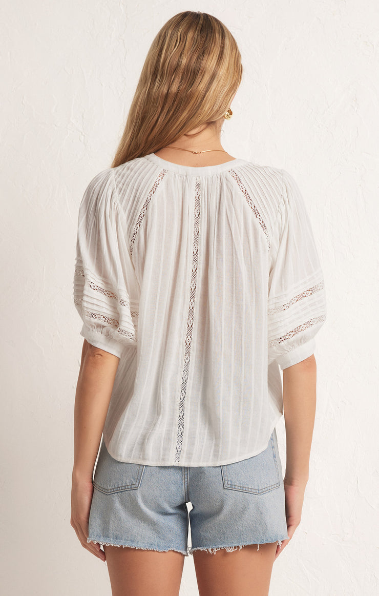 Z Supply Elliot Lace Inset Top in White