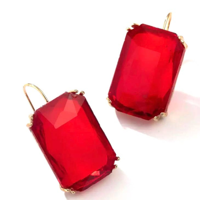 Ice Block Earring in Red