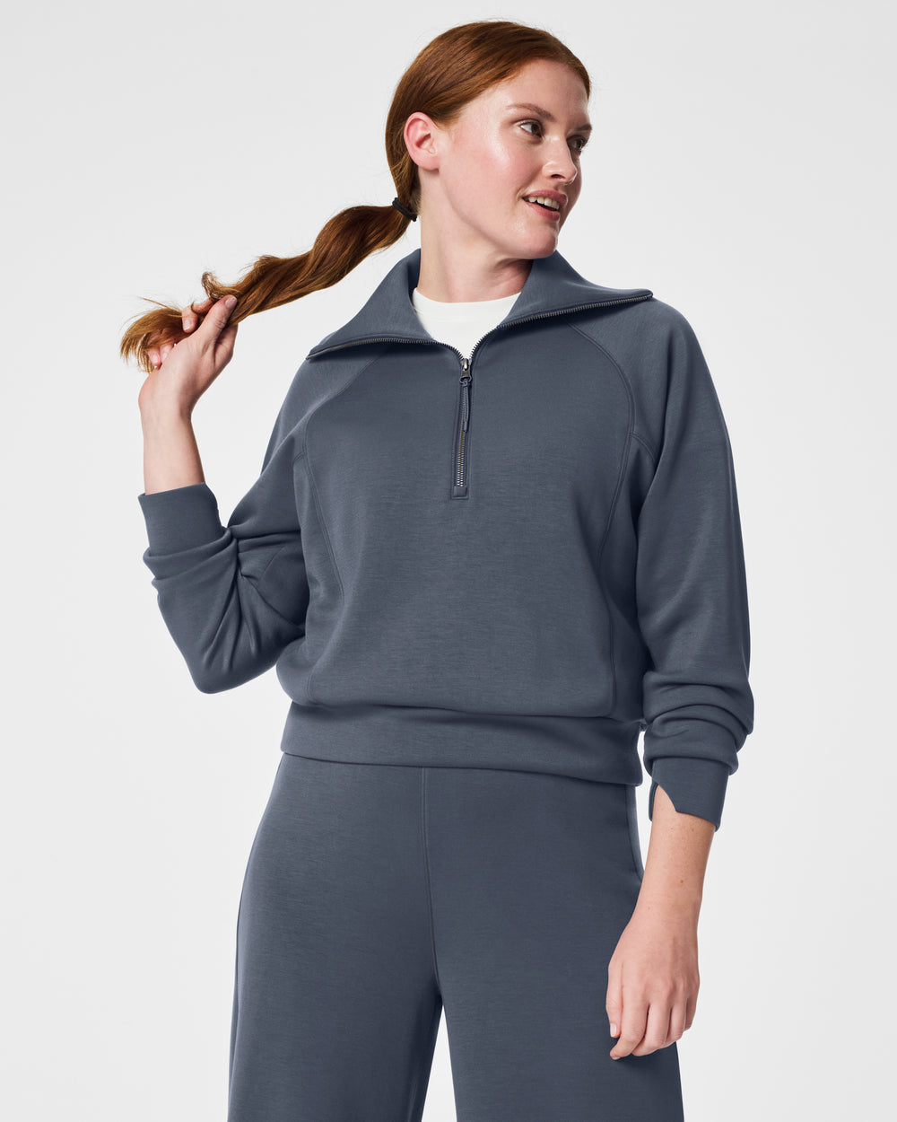 Spanx AirEssentials Half Zip in Dark Storm