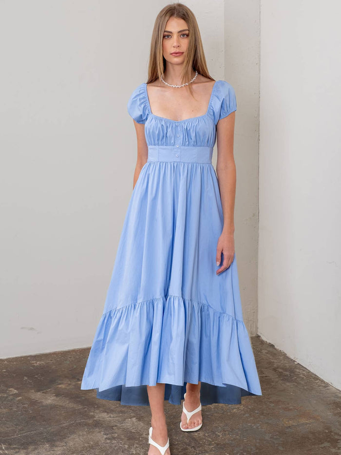 Frances Midi Dress in Light Blue