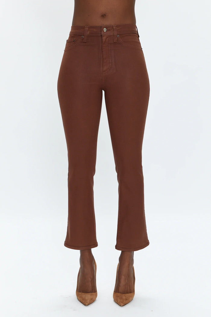 Pistola Lennon High Rise Crop Bootcut in Coated Saddle