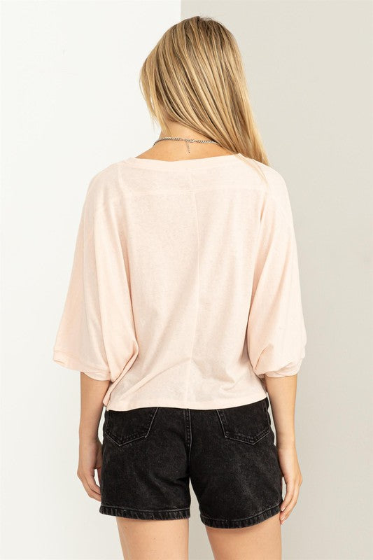 Flirty Knit Top in Dusty Pink