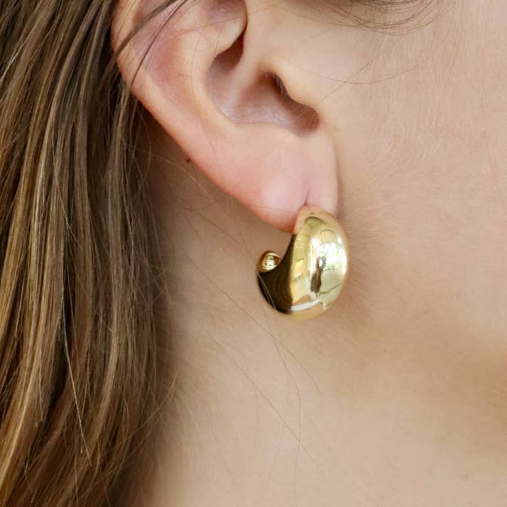Half Moon Hoops in Gold