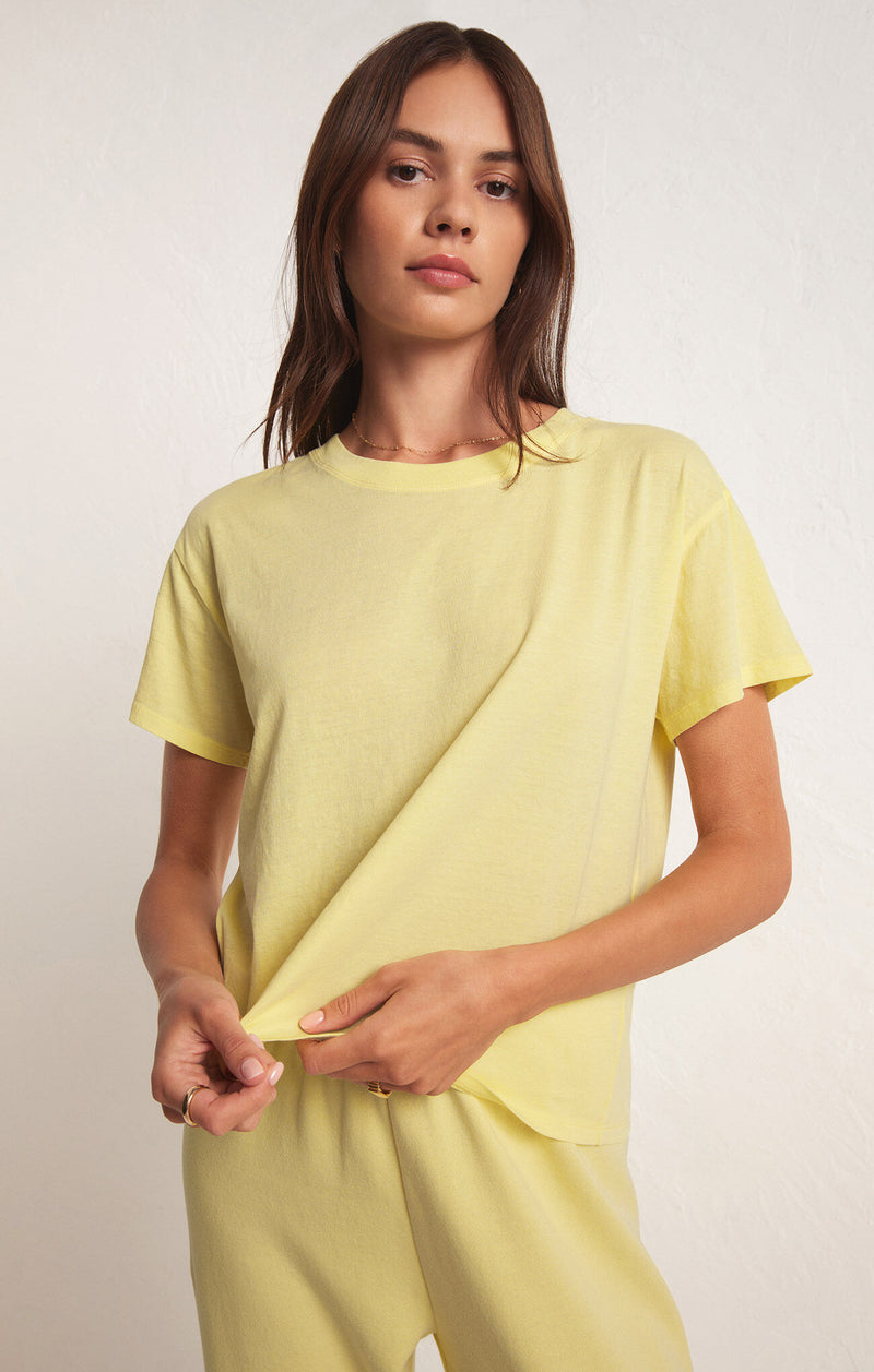 Z Supply Go To Tee in Limoncello