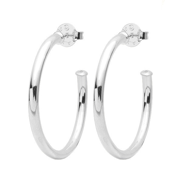 Everybody's Favorite Small Hoops in Shiny Silver Plated