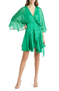 BTFL Vonda Balloon Sleeve Wrap Dress