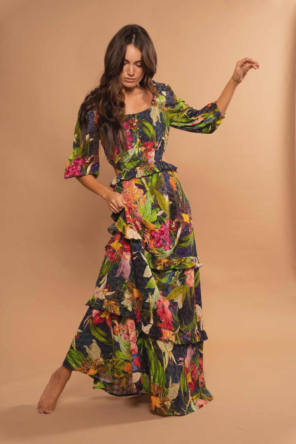 Tesni Embroidered Maxi Dress